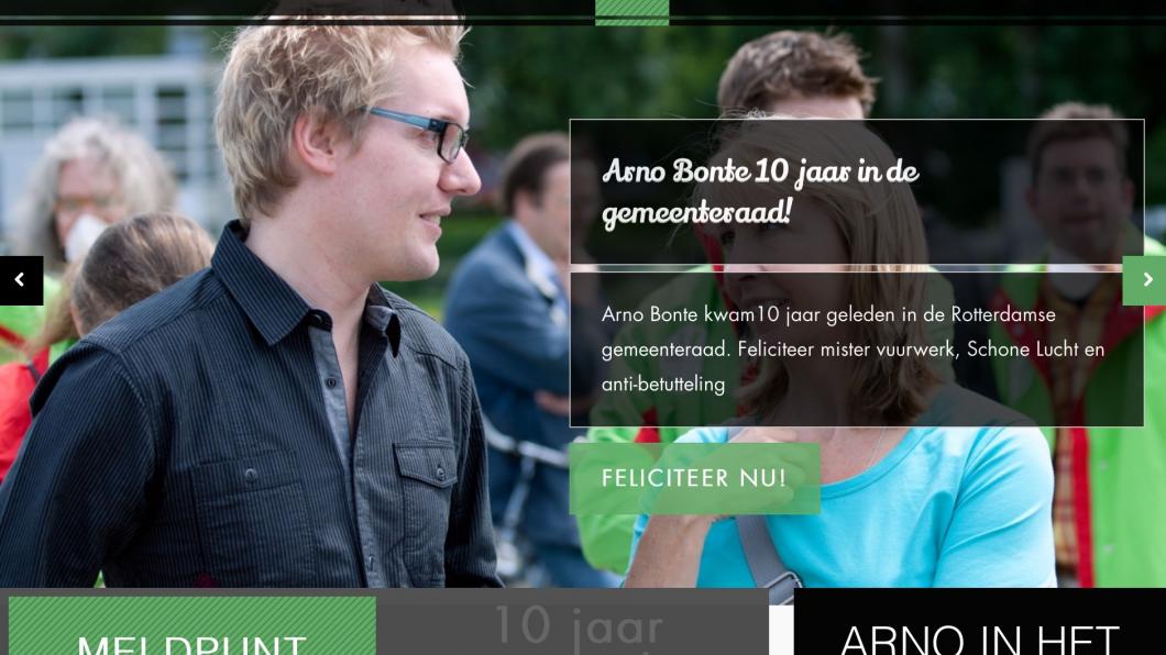 Screenshot van het Arno Bontemeldpunt Arno Bonte Meldpunt GroenLinks Rotterdam raadslid geciteerd publiekslieveling