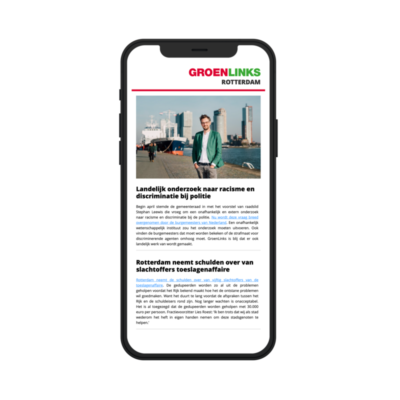 Nieuwsbrief op website